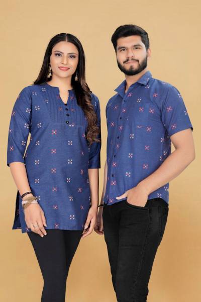 MANNAT VOL 2 BY WELLTEX COUPLE COMBO TUNIC TOP AND MATCHING SHORT KURTA SET WHOLESALER IN INDIA